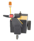 Back view of Rock Heavy Duty Electric Powered Tugger 7k with steering handle, battery compartment, and alert light.