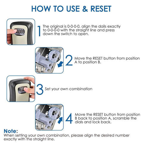 4 Digit Combination Key Lock Box Made From Heavy Duty Aluminum Alloy Waterproof Wall Mounted Outdoor Key Hider With Dust Proof Cover Resettable Safe Password Box Includes Mounting Kit For Secure Home Or Office Use