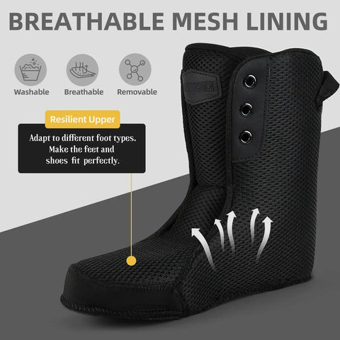Breathable mesh lining of TC Inline Skates for Adults and Teens, showcasing washable, removable design, black material
