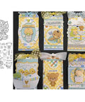 Silicone Stamp And Die Set For Card Making And Scrapbooking featuring clear stamp seal, durable TPR material, and carbon steel dies.