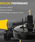 Heavy Duty Vacuum Power Brake Booster For Chevy Silverado 1500 And Cadillac Escalade showing black metal design with mounting points.