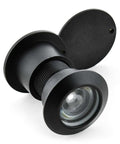 Solid Brass Door Viewer Peephole With 220 Degree View And Privacy Cover, Heavy Duty All Metal, Modern Black Finish, Side View