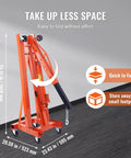 Built Tough Hydraulic Engine Hoist And Motor Lifter With Integrated Leveler 2 Ton 4400 Lbs shown in folded position for easy storage.
