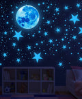 1088 Piece Glow In The Dark Stars And Moon Wall Decals Kit for kids room ceiling bright long lasting glow nursery decor
