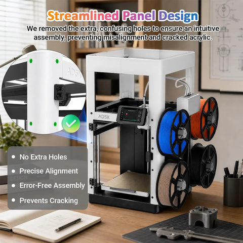 Badass Laser Cut Acrylic Enclosure Kit For Flashforge 3D Printer Dust Shroud safety mod with streamlined panel design for easy assembly.