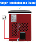 Quick Chill Portable Ice Cube Maker With Automatic Self Clean, Compact Countertop Machine back view with power connection and ventilation.