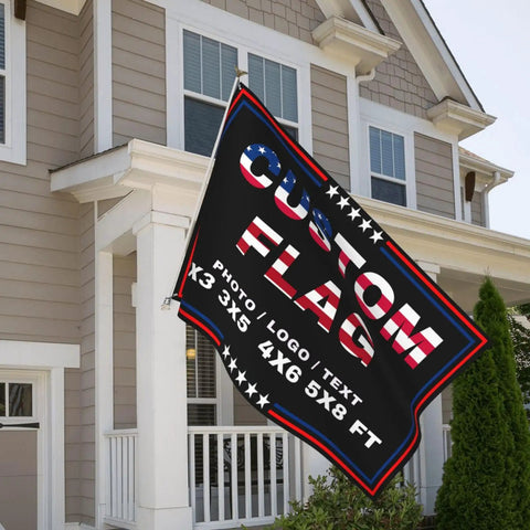 Totally Custom Flag 3x5 Ft For Indoor Outdoor Use With Photo Text Logo Personalize This American Banner on porch.