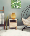 Dimmable Rattan Table Lamp With Boho Woven Shade And Bamboo Base Small Wicker Desk Lamp For Bedroom Living Room Nursery Kids Room Vintage Wooden Nightstand Light Inline Dimmer For Cozy Glow