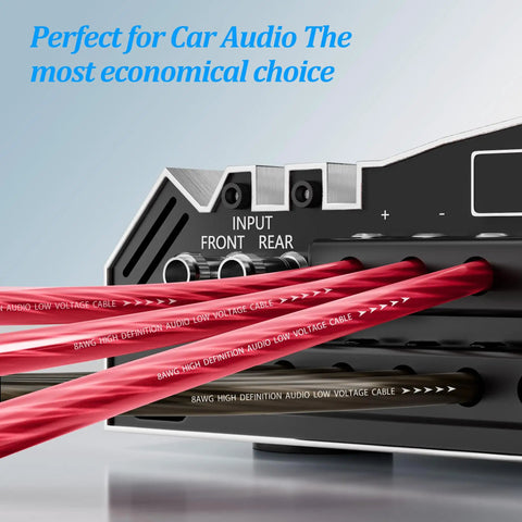 8 Gauge Power Ground Wire Kit for Car Audio and Auto Electrical Installations connected to audio input