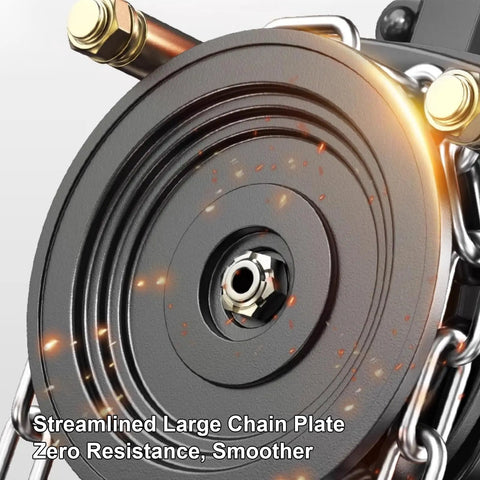Hand Chain Hoist Heavy Duty Crane Double Pawl Brake showing streamlined large chain plate for smooth operation.