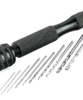 Pro Grade Precision Pin Vise Hand Drill Kit With Twist Bits For Miniature Models and Detail Work, black handle with twist bits