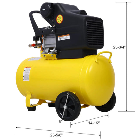 LuckyNote 3.5HP 10 Gallon Horizontal Air Compressor Ultra Quiet Oil-Lubricated Portable With Built-In Wheels Adjustable Pressure Gauge Auto Shutoff For Painting Nailing And Inflation Tasks