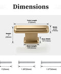Dimensions of 10 Pack Single Hole Cabinet Handles In Champagne Bronze For Kitchen Cabinets, Zinc Alloy Solid Cupboard Drawer Pulls, 2 Inch Overall Length.