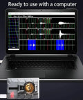 Timegrapher Tool for Accurate Watch Timing and Repair with waveform display on laptop connected via USB for horology enthusiasts.