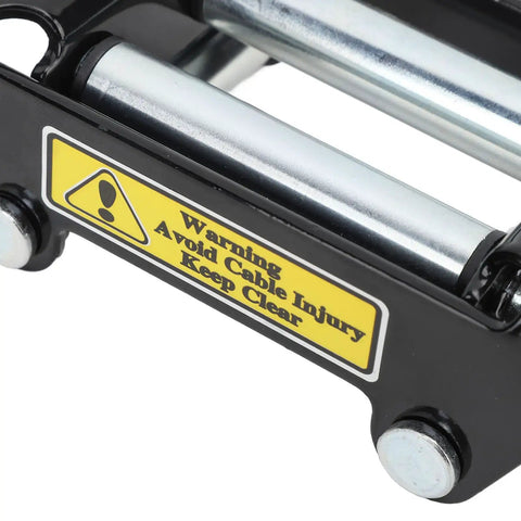 Heavy Duty Winch Roller Fairlead 2000LB Capacity Cable Guide for Electric Winch, Shockproof and Built Tough Wire Rope Guide for Rough Terrain and Off Road Adventures, close-up steel roller