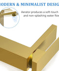 Brushed Gold Bathroom Faucet For One Hole Sink Go-To Brass Vanity Faucet With Pop-Up Drain Lead-Free Single Hole Design