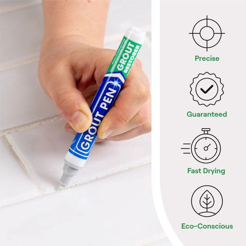 Grout Pen Tile Marker For Waterproof Grout Paint And Sealer In Winter Grey No Scrub Needed With Narrow 5mm Tip 3 Pack Restore Bright Tile Grout Color In Bathrooms Kitchens And Backsplashes