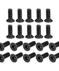 Tough As Nails M4 T20 Torx Screws Flat Head Machine Fasteners 10.9 Grade Alloy Steel Black Oxide Finish 20 Piece Set stacked view.