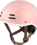Kids Bike Helmet With Built In Visor And Reflective Straps For Skateboarding Scooters And Rollerblading, Blush Color, Side View