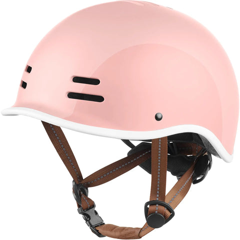 Kids Bike Helmet With Built In Visor And Reflective Straps For Skateboarding Scooters And Rollerblading, Blush Color, Side View