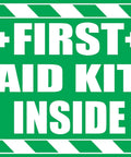 First Aid Kit Inside Sticker Decal Self Adhesive Vinyl Sign For Trucks Or Equipment Outdoor Laminated Weatherproof Industrial Safety Sign