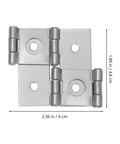 Heavy Duty 4 Pack Double Swing Door Hinges For Furniture And Screens In Silver Iron, 25mm Hole Spacing, 4.3mm Pin Diameter, top view
