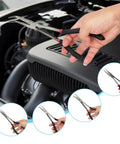Five Piece 11 Inch Precision Long Nose Pliers Set With Insulated Comfort Grips For DIY Projects in use on car engine