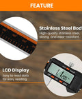 Stainless Steel Digital Caliper 12 Inch With Large LCD Screen Auto Off Inch Millimeter Switch For DIY Jewelry 3D Printing.