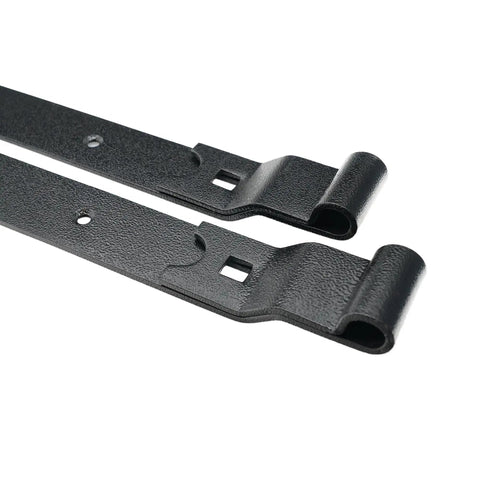 Heavy Duty Hook And Band Hinges For Shed Barn Gates Badass Durability And Sturdy As Heck Solid Black Metal Hardware close-up view