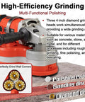 Three Head 2800W Concrete Grinding And Polishing Machine With 8 Inch Coverage Six Speeds Electric Diamond Grinder for Pro Grade Pros Handling Concrete Stone Marble And Metal.