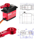 2 Pack 20Kg High Torque RC Servo Motor Waterproof Digital Servo Full Metal Gear Aluminum Case 180 Degree Control diagram