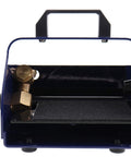 Front view of 4000 PSI Sewer Jetter Foot Control Valve with non-slip 6-inch pedal and M22 inlet in blue housing