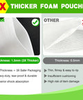 Comparison of Heavy Duty Dish Packing Set For Moving Includes 25 Foam Pouches, 1.5mm thick vs other 0.5mm pouch