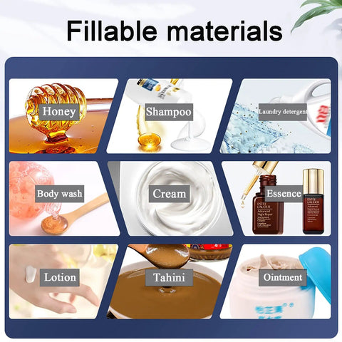 Fillable materials for Smooth Operator Single Head Pneumatic Liquid Filler For Oils And Pastes Featuring Slick Controls And Zero Stress Setup For Bottles Sized From Five Hundred To Five Thousand Milliliters.