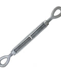Rugged Job Site Workhorse Heavy Duty 1/2 By 9 Inch Eye To Eye Turnbuckle in galvanized steel for rigging and tensioning.