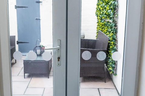 Privacy Frost Window Film 26 By 59 Inch Roll Reusable Static Cling Removable Decorative Glass Cover applied on patio doors