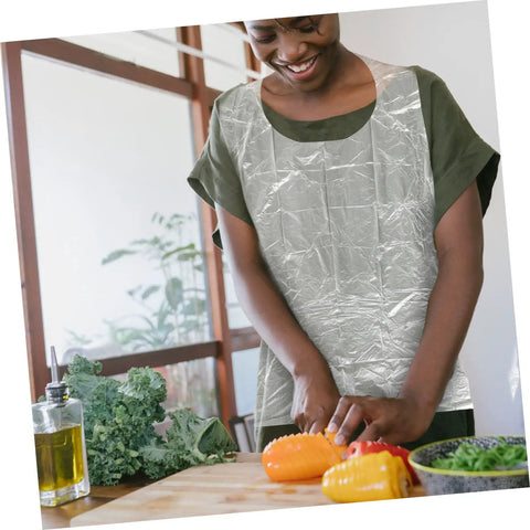 Get Ready To Tackle The Mess With This Slick Rock Solid Pack Of Twenty Five Chemical Resistant Waterproof Sleeveless Aprons In Transparent Plastic Perfect For Kitchen Grilling And Dirty Chores Giving You Zero Stress And Total Victory Today