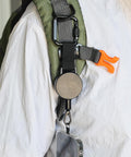 Heavy Duty Retractable Keychain With Waist Hanging Design Expandable 60cm Wire Rope clipped to backpack strap