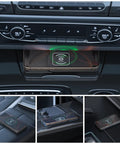 Slick Ride Essentials Hella Comfortable Cordless Charging Pad For Kia Soul Or Sportage on dashboard with smartphone charging.