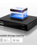 8 Channel 1080P Hybrid DVR Security Recorder with 2TB Hard Drive and scalable storage up to 16TB, front view