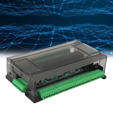 Industrial PLC Control Board For Factory Automation With 32 Inputs And 24 Outputs, clear casing, GX Developer compatible