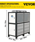 Top Tier Heavy Duty 15 Ton Air Cooled Water Chiller With Stainless Steel Tank And Micro Computer Control, dimensions 67in x 30.7in x 63in.