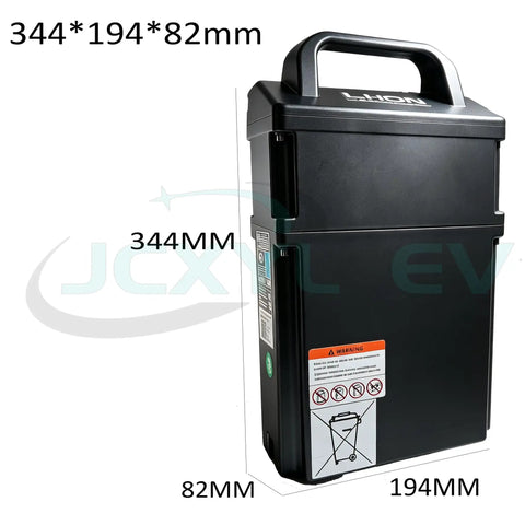 Power Up Your Fleet With This 24 Volt 20 Ah Pallet Jack Truck Battery in black, dimensions 344x194x82mm.
