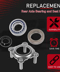 Image of Rear Axle Bearing And Seal Kit For 2007 To 2017 Jeep Wrangler JK JKU Beefy Heavy Duty Replacement With Premium Seal Kit components.