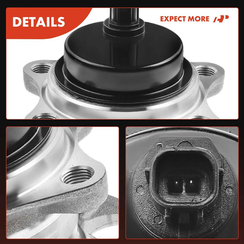 Close-up of rear wheel bearing and hub assembly with ABS for Toyota Corolla Prius Prius Prime and Lexus CT200h 5 lug fitment