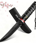 Fixed Blade Knife With Wooden Sheath Japanese Style For Outdoors Survival Razor Sharp Camping Gear Boss Fathers Day Gift