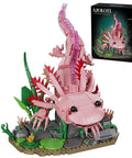 Pink Axolotl Building Block Set 998 Pieces 1 To 1 Scale Amphibian Model Kit for Adults and Teens with box.