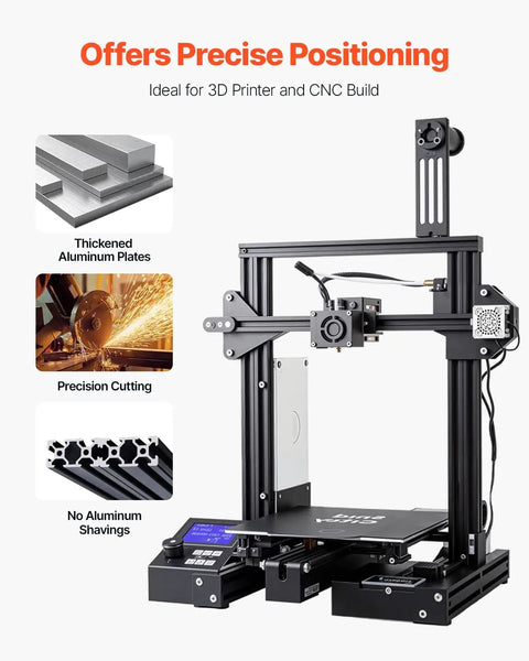 3D printer with Four 39.4 Inch T Slot 2040 Aluminum Extrusion Profiles With Anodized Linear Rails European Standard Heavy Duty DIY Kit