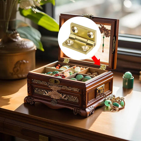 Compact Brass Cabinet Hinges For Jewelry Boxes And Dollhouse Models 4 Pack 90 Degree Small Butt Hinges With Screws