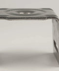 Stainless Steel Bull's Eye Sign Mounting Brackets With Straight Leg shown from side angle without bolt and washer